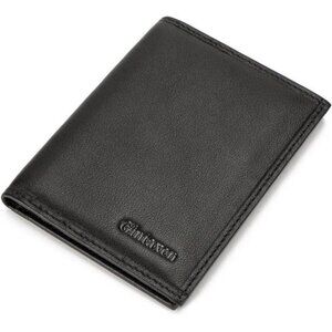 Slim Bifold Front Pocket Wallet 2 ID Window Credit Card Holder Genuine Leather